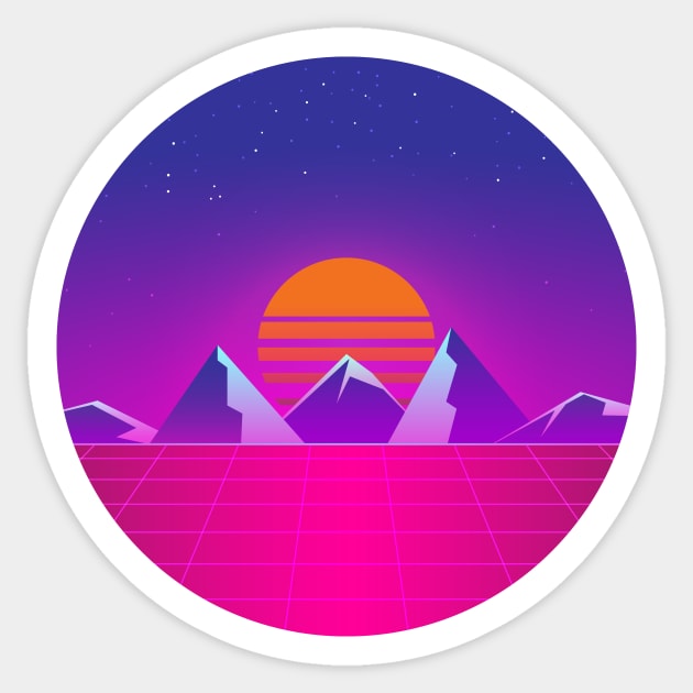 Synthwave 80's Sticker by RARA_AVIS